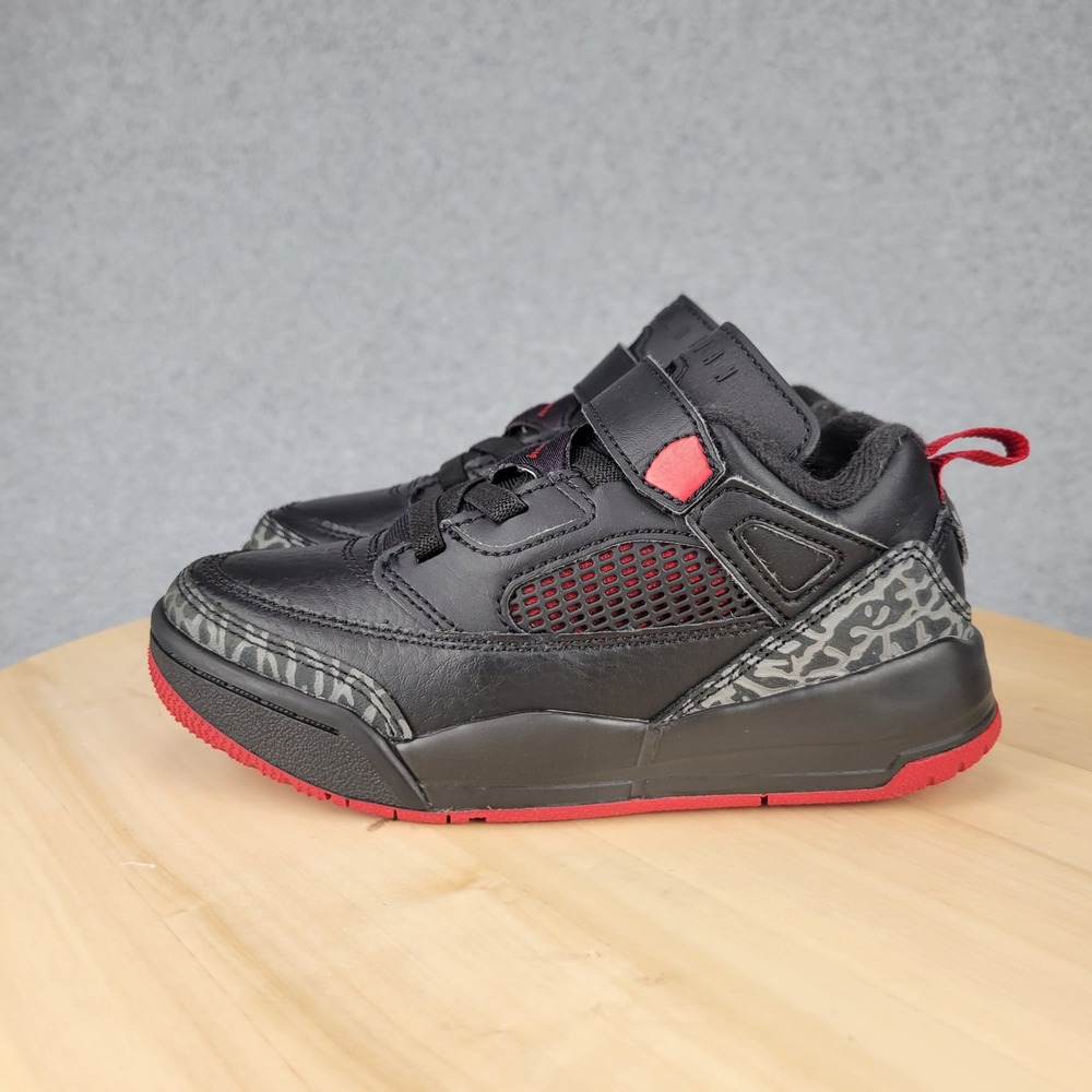 Jordan Spizike Low Kids Size 12C Black Red Bred Elephant Print FQ3951-006 - Picture 2 of 11